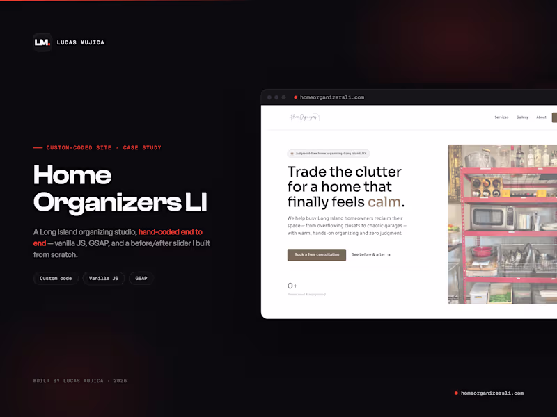 Cover image for Custom-Coded Website for Home Organizers LI