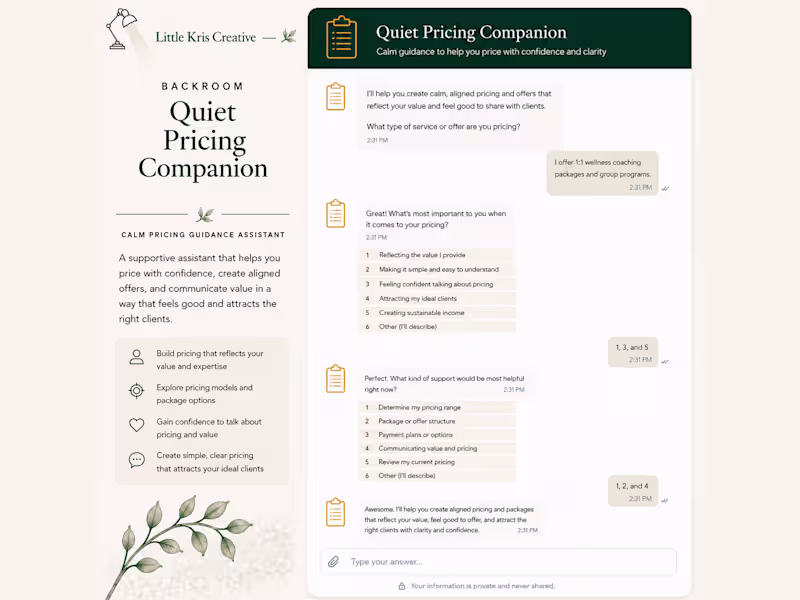 Cover image for Quiet Pricing Companion
I designed Quiet
