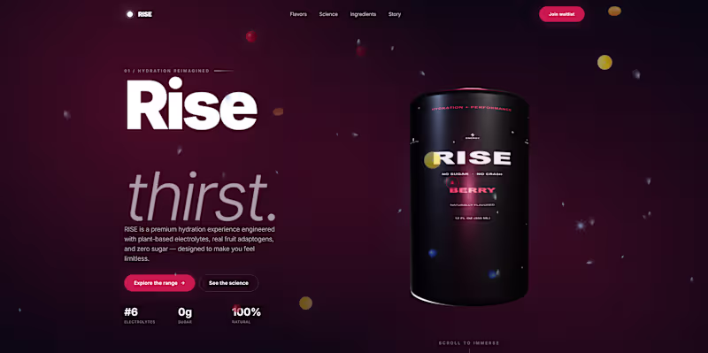 Cover image for Rise Hydration — Premium Interactive Product Experience