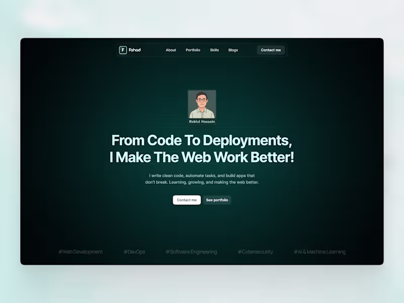 Cover image for Developer Portfolio Website UI Design