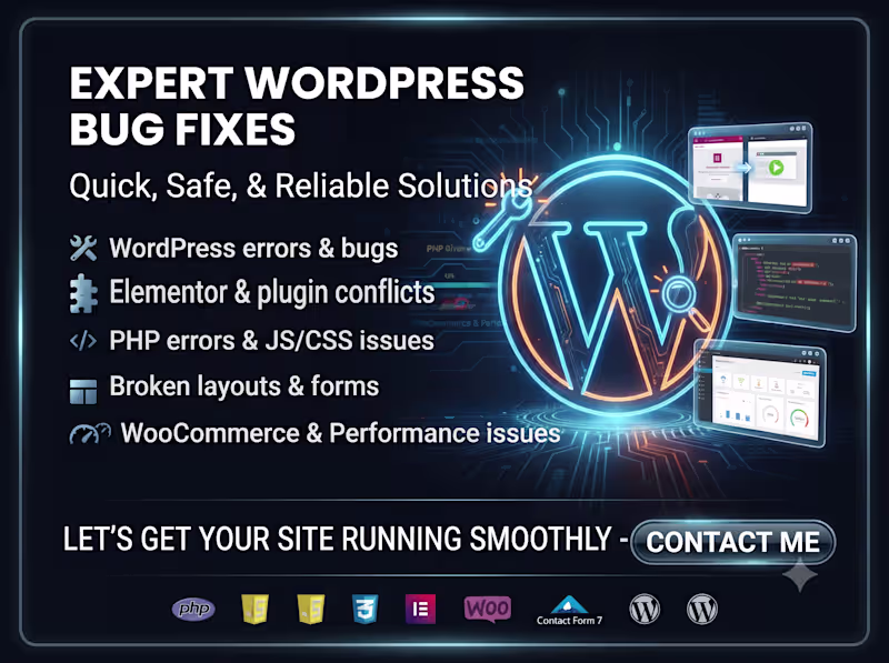 Cover image for WordPress Bug Fixes