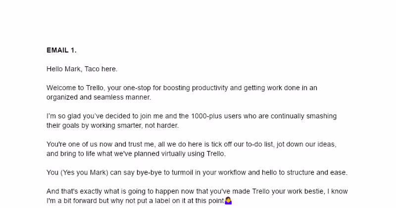 Cover image for Email Sequence for Trello. (Mock up)