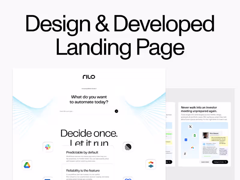 Cover image for Design & Developed Landing Page 