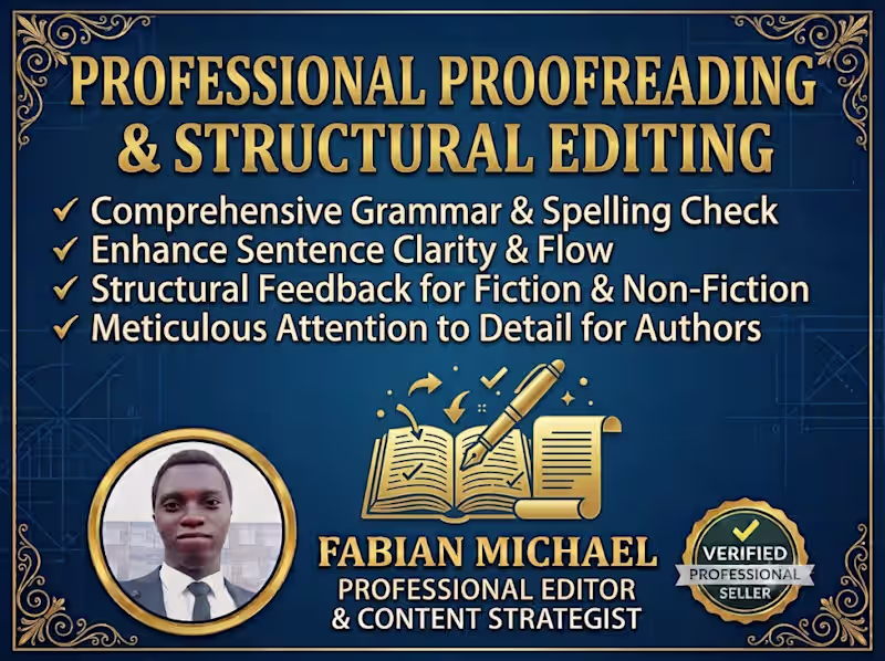 Cover image for Professional Proofreading & Structural Editing for Authors