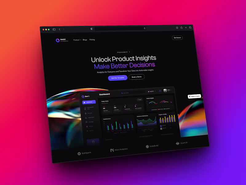 Cover image for Gen1 SaaS Analytics Landing Page Design
