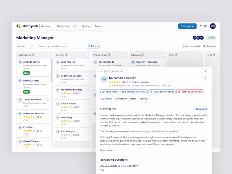 Cover image for CharityJob — Recruitment Platform for the Charity Sector