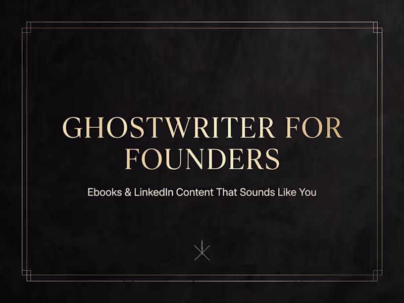 Cover image for Ghostwriting for Founders - Ebook & LinkedIn Content That Sounds
