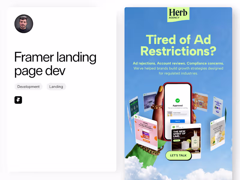 Cover image for Framer Landing Page Development — Build Only