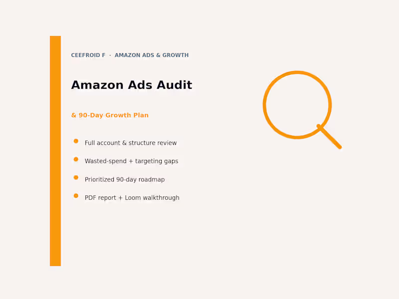 Cover image for Amazon Ads Audit & 90-Day Growth Plan