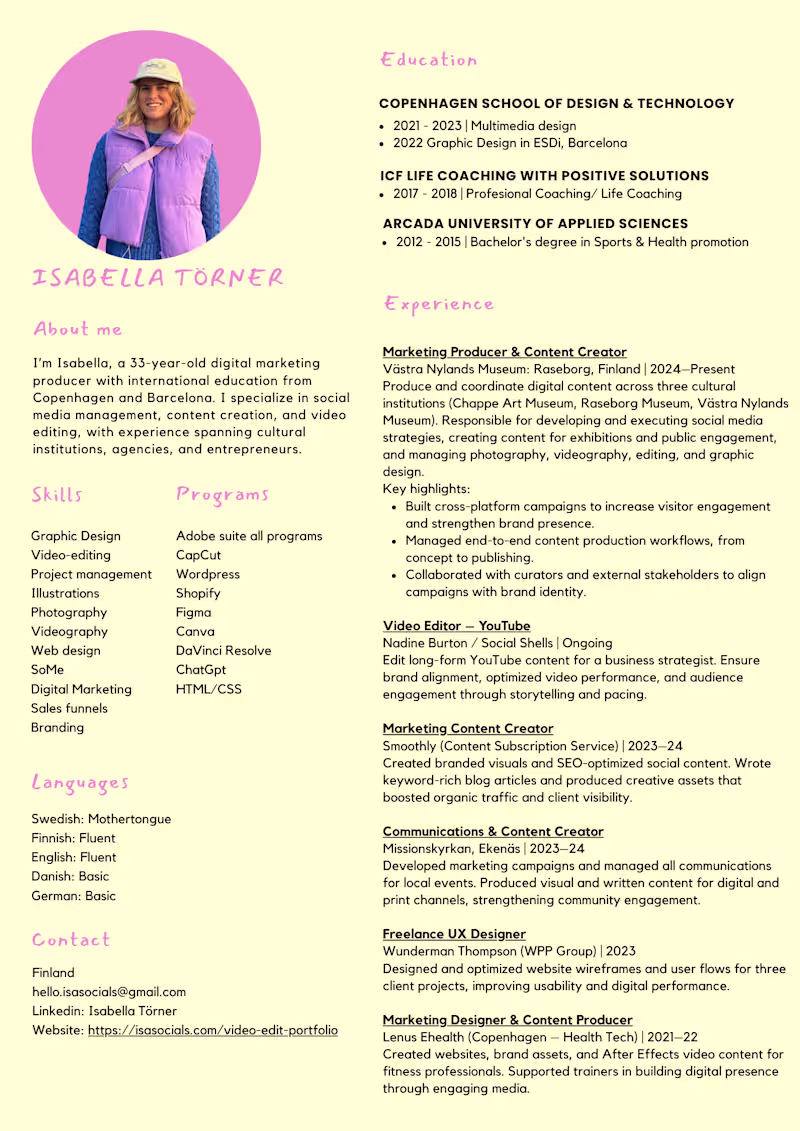 Cover image for CV