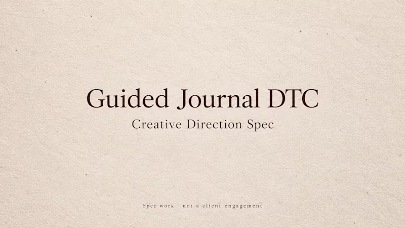 Cover image for Guided Journal DTC · Creative Direction Spec