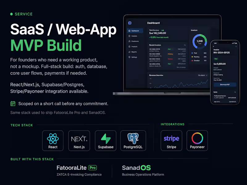 Cover image for SaaS / Web-App MVP Build