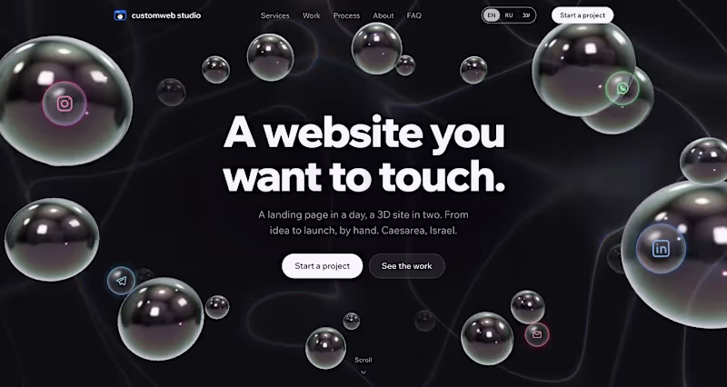 Cover image for Custom landing page or website, hand-coded