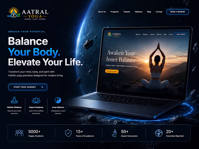 Cover image for AatralYoga — Premium Website Design & Development