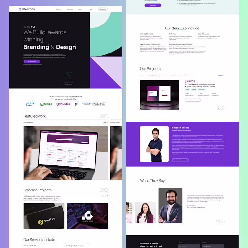 Cover image for Award-Winning Landing Pages for XTA.design