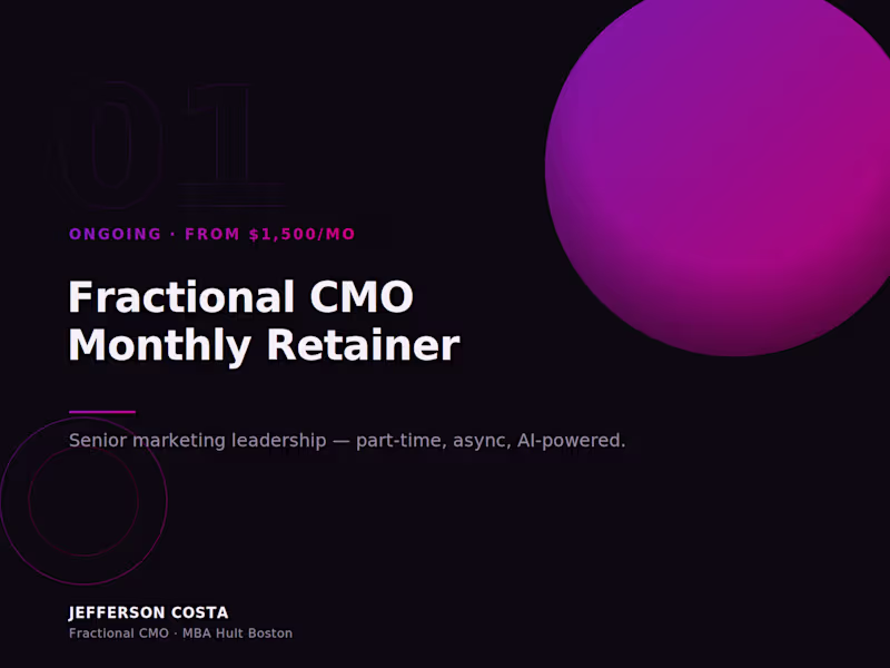 Cover image for Fractional CMO — Monthly Retainer