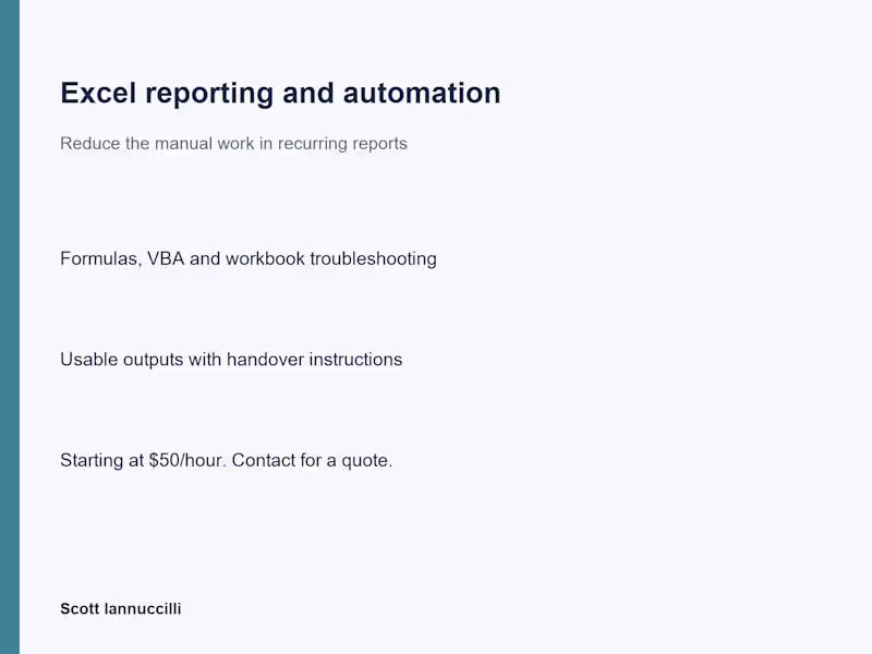 Cover image for Business Reporting & KPI Workbook Improvement