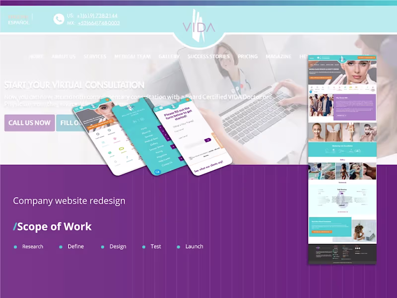 Cover image for Website redesign of surgery and wellness clinic