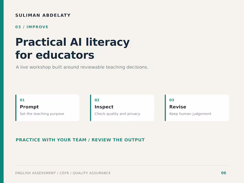 Cover image for Practical AI Literacy Workshop for Educators