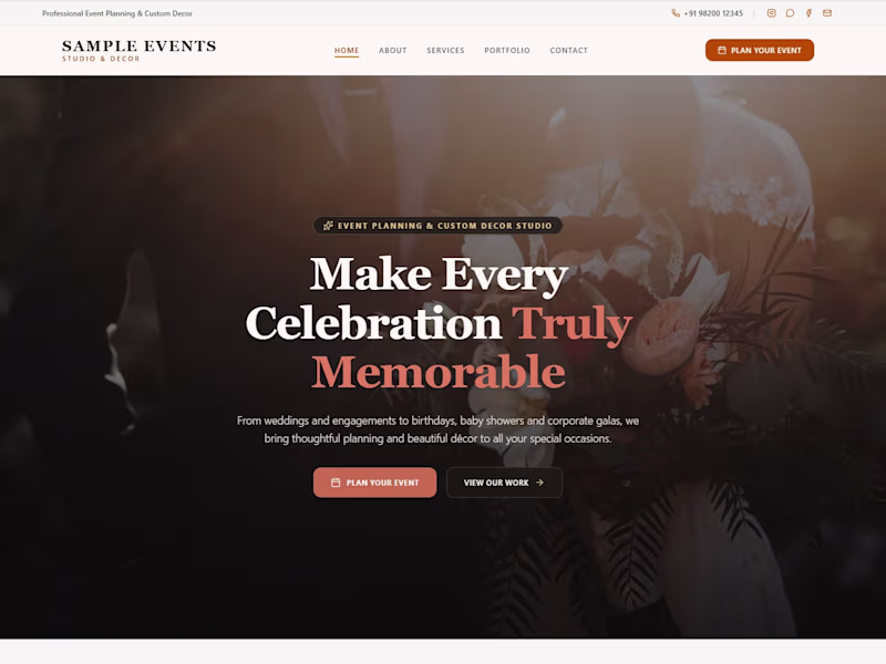 Cover image for Luxury Event Planner Website Concept A modern, elegant websi...