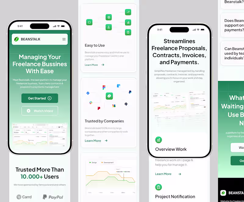 Cover image for  Beanstalk: Mobile Responsive  Landing Page 