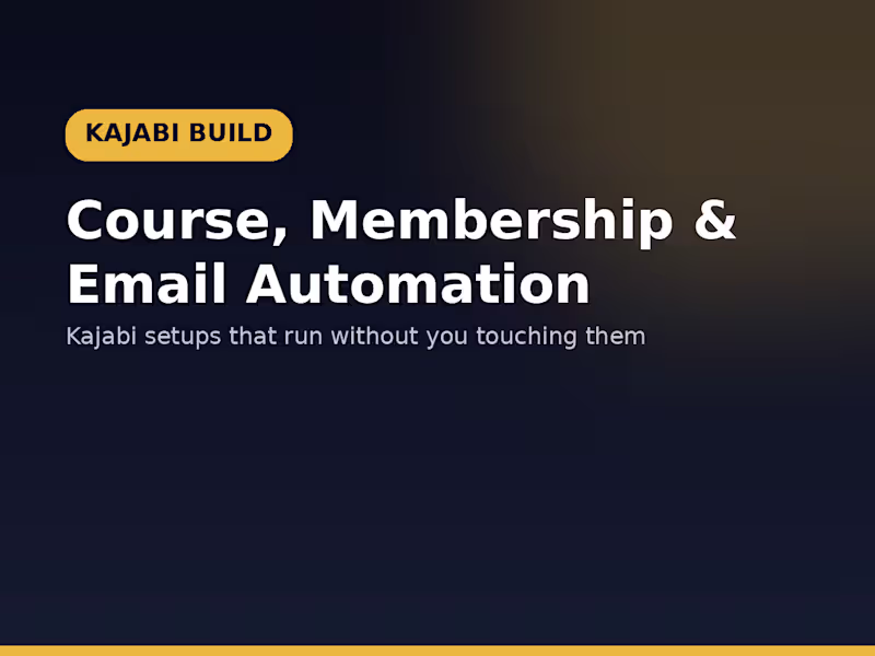 Cover image for Kajabi Course, Membership & Email Automation Build