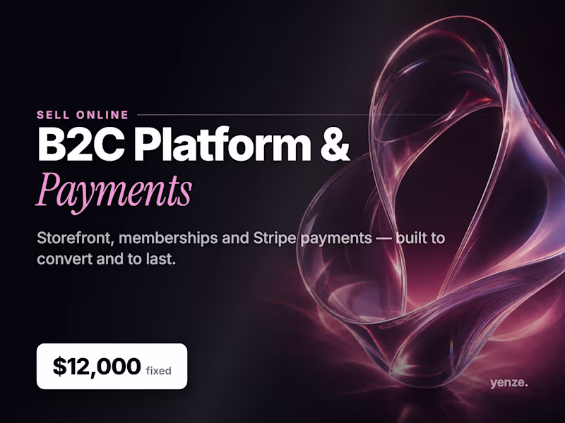 Cover image for B2C platform: storefront, memberships and Stripe payments