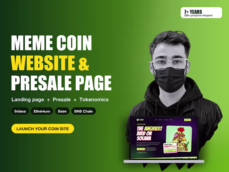 Cover image for Meme Coin Website and Crypto Token Presale Website