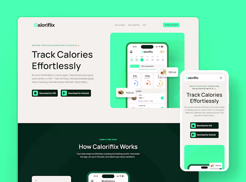 Cover image for Caloriflix ▪️Landing Page