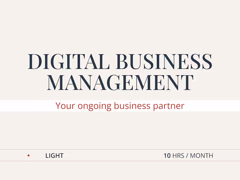 Cover image for Digital Business Management — LIGHT