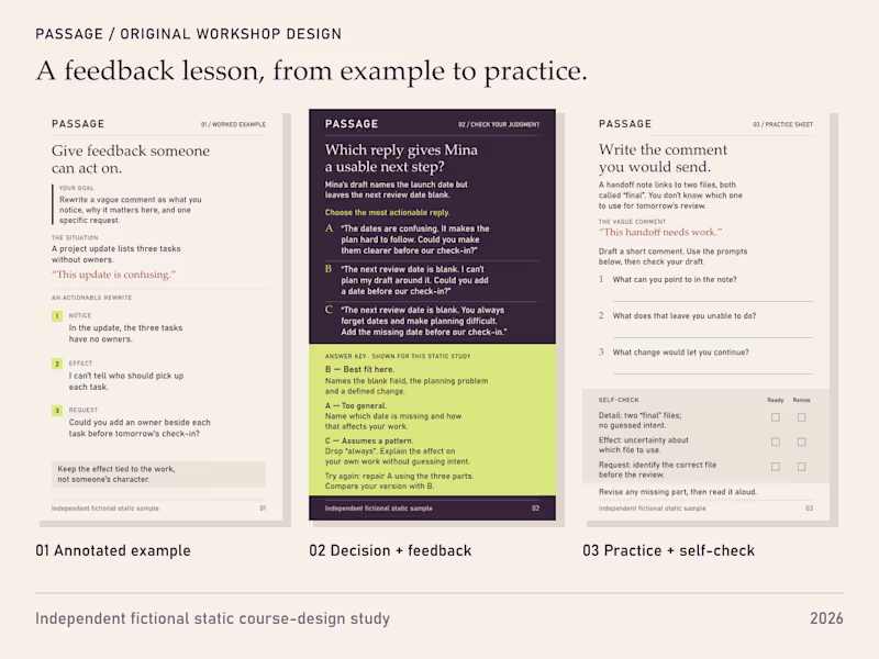Cover image for PASSAGE — Course Design & Learning Materials