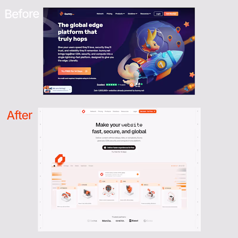 Cover image for I redesigned Bunny’s website.
Redesigned this