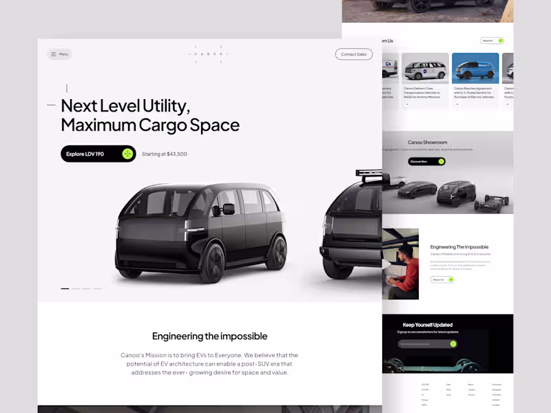 Cover image for Website redesign for Canoo (a side project), where I aimed t...