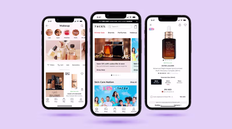 Cover image for Faces Beauty — UX redesign behind 24% revenue growth