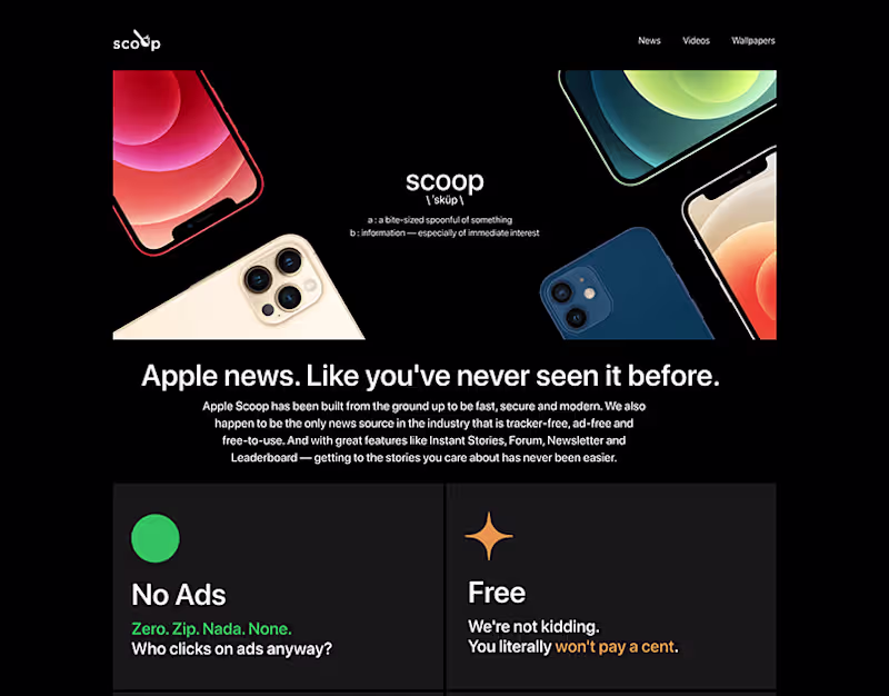 Cover image for Apple Scoop - About Page Design