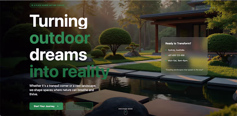 Cover image for Modern Landscaping Website Design