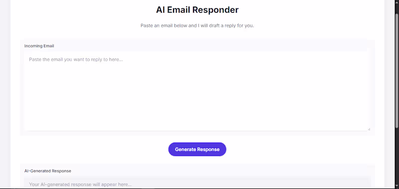 Cover image for AI Email Response Generator 