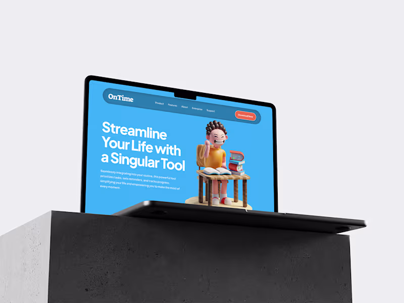 Cover image for On Time Mobile app landing page