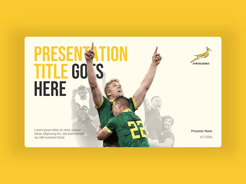 Cover image for SA Rugby - PowerPoint Template