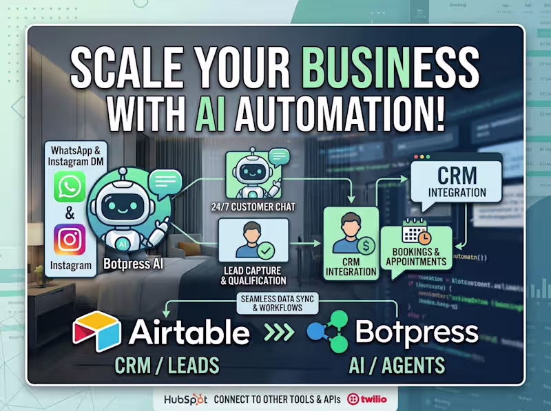 Cover image for AI Chatbot for WhatsApp & Instagram +  Airtable CRM integration
