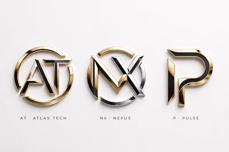 Cover image for Luxury 3D Metallic Monogram Logo Design