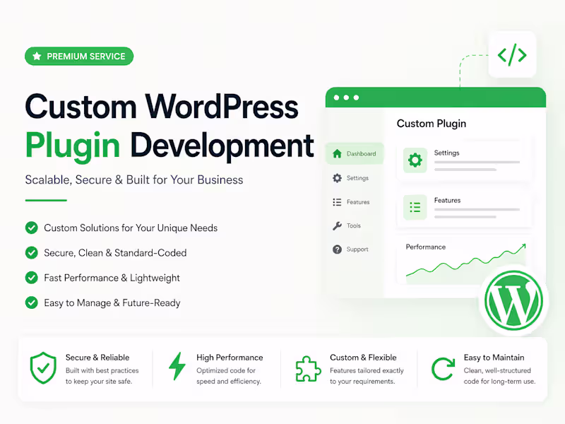Cover image for Custom WordPress Plugin Development (Scalable & Secure)