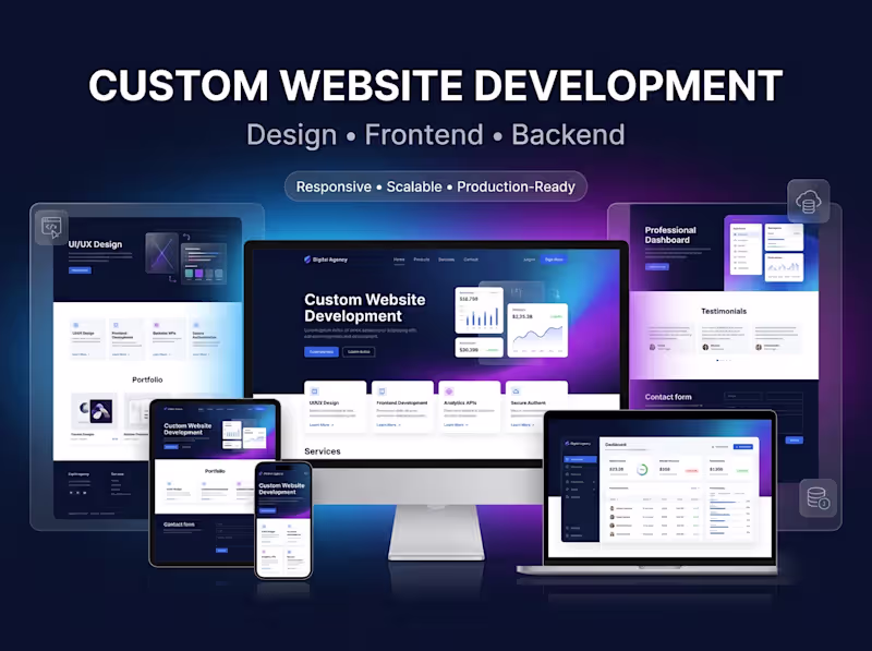 Cover image for Custom Website Design & Full-Stack Development