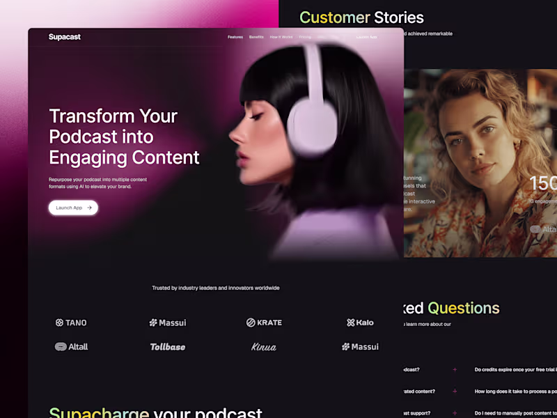 Cover image for Supacast AI Startup Website Design