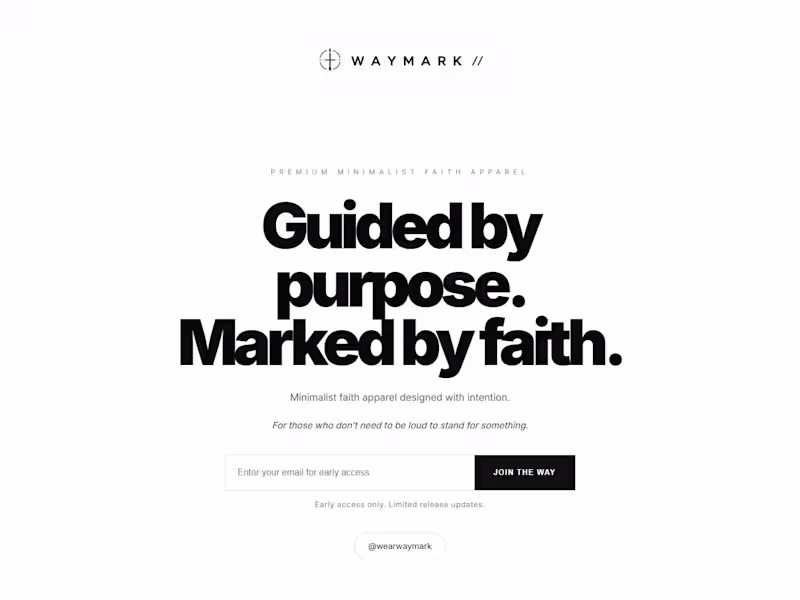 Cover image for WAYMARK — Brand Identity & Early-Access Website