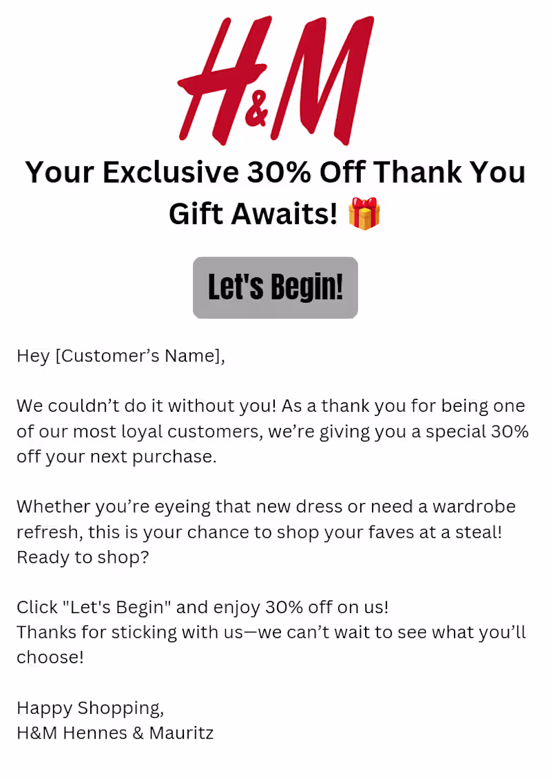 Cover image for H&M Email Copy 