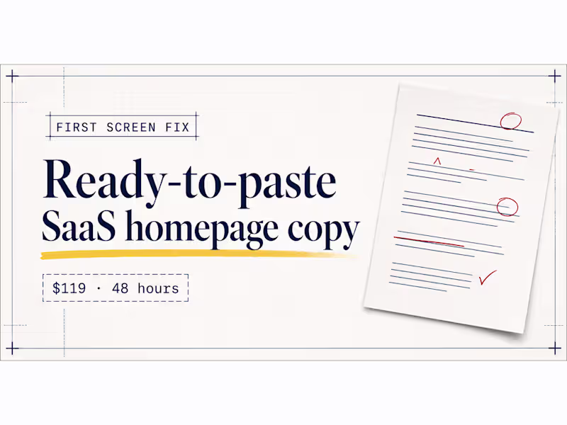 Cover image for First Screen Fix: B2B SaaS Landing Page Concept