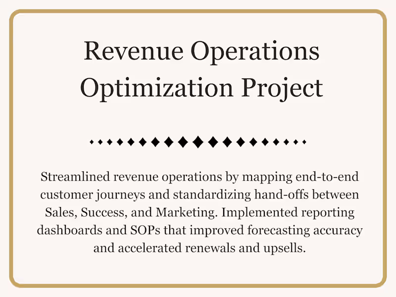 Cover image for RevOps Optimization Project