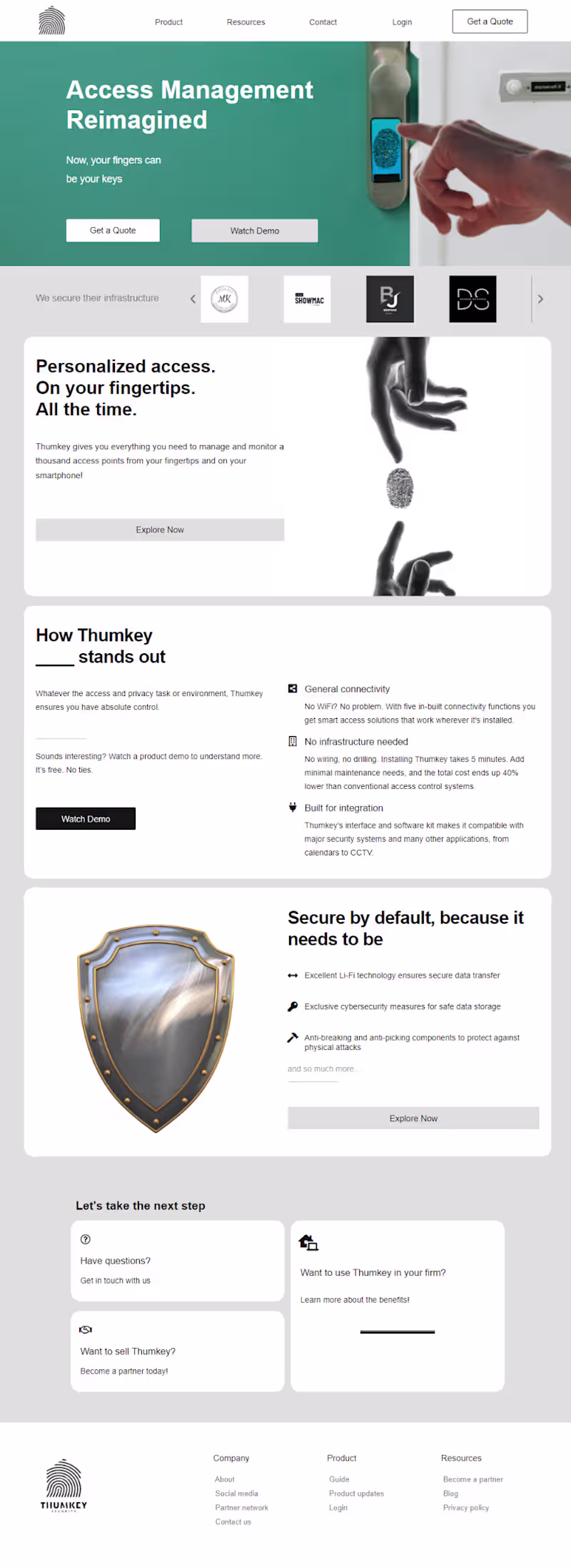 Cover image for Landing Page Copywriting for Thumkey, a security company 