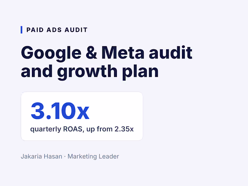 Cover image for Paid Ads Audit and Growth Plan (Google and Meta)